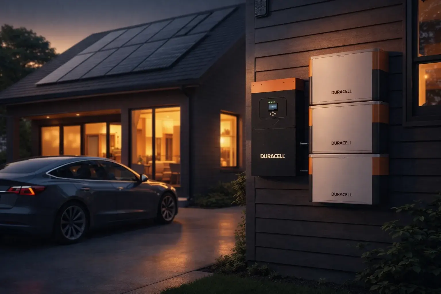 Duracell Max Hybrid home battery system installed on exterior wall, SOLRITE Energy