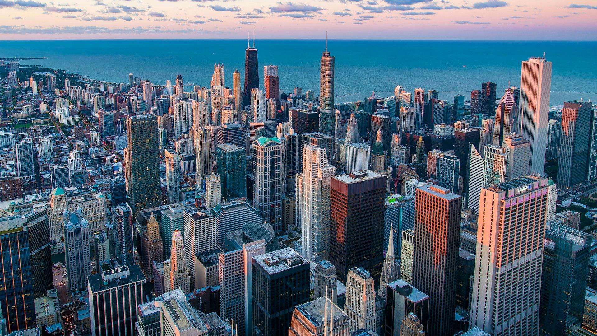 Chicago, Illinois lakefront skyline