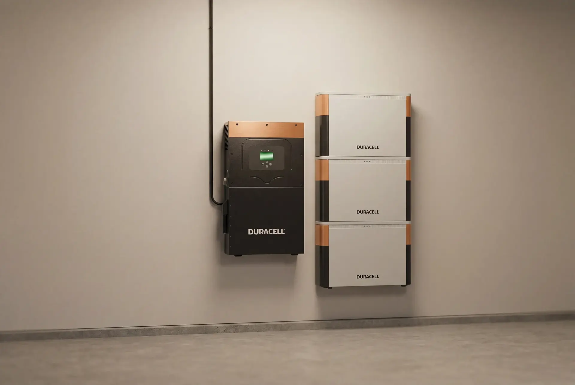Duracell battery storage installed in a residential garage, SOLRITE Energy